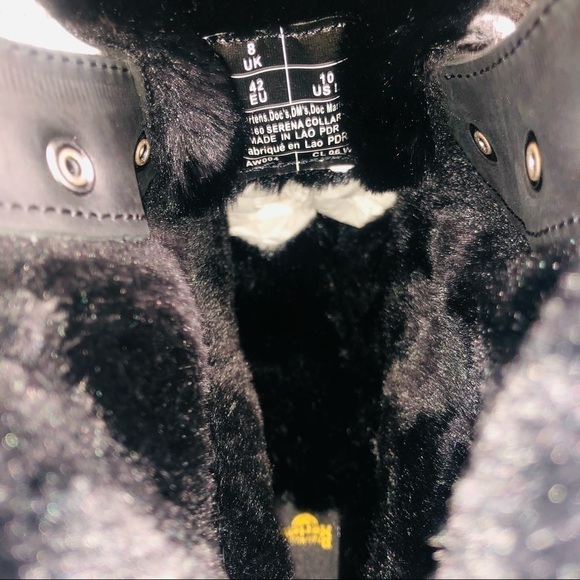NWT Dr. Martens 1460 Serena Collar Faux Fur Lined Combat Boots size 10 - Picture 10 of 13